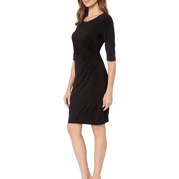 NIC & ZOE Fundamental Drape Dress Black Onyx Large - Picture 8 of 8